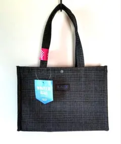 KALDI ウインターバッグ トートバッグ 黒とグレーのチェック柄　カルディ