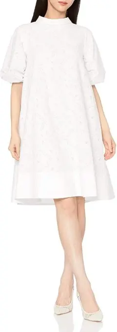 CELFORD　コットンレースAラインワンピース　36　ホワイト　新品