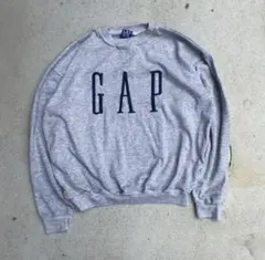 【90s】OLD GAP スウェット デカタグ 刺繍ロゴ 紺タグ グレー霜降りのサムネイル
