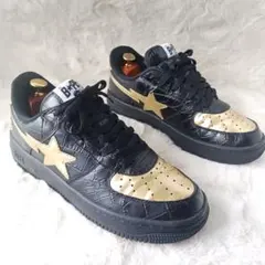 限定 コラボ品 APE エイプ　24karats スニーカー　黒　金　クロコ柄のサムネイル