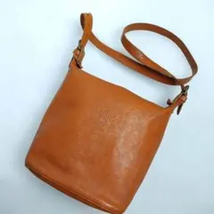 ✨美品✨イルビゾンテ ショルダーバッグ レザー ロゴ型押し ライトブラウン