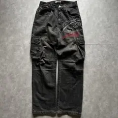 piko grunge cargo pants y2k gray black