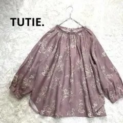 TUTIE. リネン100 フラワープリント ラグランスリーブ ブラウス F