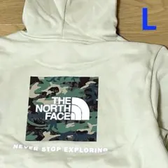 ノースフェイス ボックスロゴパーカー プルパーカーベージュLサイズ新品タグ付