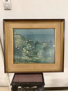 牛島 憲之、「伊豆の海凪ぐ」、希少画集・額装画、日本製・新品額縁に