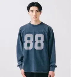 BEAMS 長袖カットソー ナンバリング 88 ネイビーのサムネイル