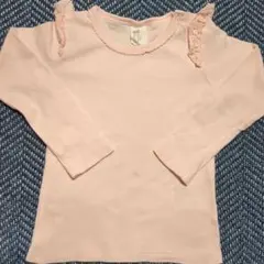 【新品未使用】H&M ピンク フリル付き 長袖カットソー　 90cm　女の子