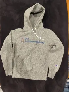 Champion 古着 A0388 パーカー スウェット Mグレー 刺繍ロゴ