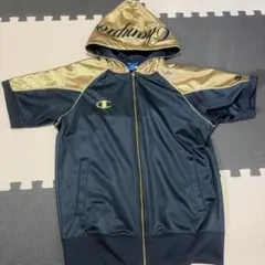 Champion フード付きジャージ ブラック/ゴールドのサムネイル