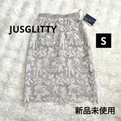 JUSGLITTY 【新品未使用タグ付き】レースタイトスカートひざ丈 サイズ0