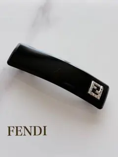 FENDI ヘアクリップ バレッタ ブラック ズッカ柄