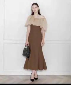 週末限定価格【leja】 2WAY オフショルダーパフスリーブマーメイド