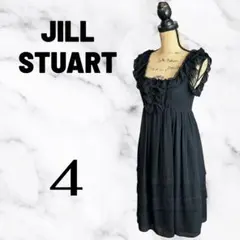 美品✨【JILL STUART】フリルノースリーブワンピース　ブラック　4