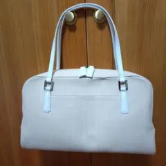 値下げしました！《コムサデモード》ベージュ ラメストライプ模様 ショルダーバッグ