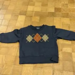 COMME CA ISM ネイビー アーガイル トレーナー 100cm