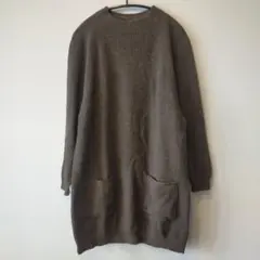 UNIQLO U モックネックニットワンピース M ブラウン