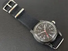 【稼動品】ミリタリーウォッチ黒✕銀✕黒スト④ MW22　軍用