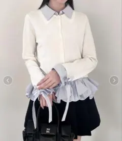 シャツドッキングヘムボリュームニットプルオーバー IVR アイボリー