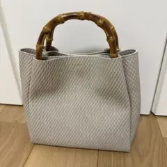 Unbillion バンブーハンドル ハンドバッグ ショルダーバッグ 2way