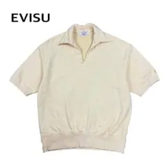 EVISU スキッパー 半袖 スウェット トレーナー ロゴ クリーム 42のサムネイル