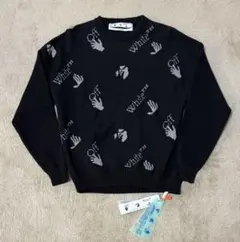 新品未使用！off-whiteニット セーター 黒 M オフホワイトのサムネイル