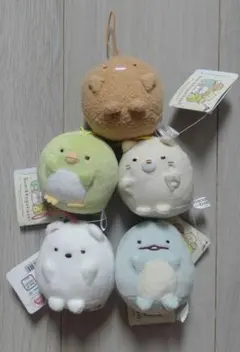 すみっコぐらし ばんざいゴムひも付きマスコット 全5種類セット