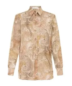 Size 0p-4 ヒョウ柄 長袖シャツ ベージュ系