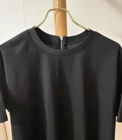 新品　バックジップ オーバーサイズ Tシャツ ブラック 黒 ドロップショルダー