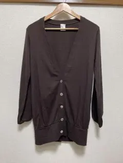 美品 ププラ PUPULA カーディガン ニット Vネック 長袖 カシミヤ混 茶のサムネイル