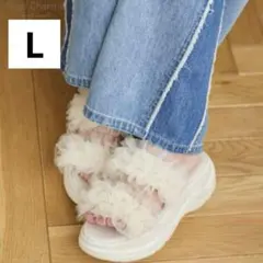 即日発送　辻希美　angecharme チュールサンダル　Lサイズ　アイボリー