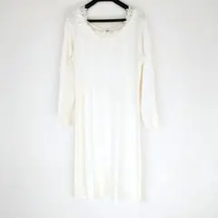 【ほぼ未使用】【スタディオクリップ】アイボリー レース 長袖カットソーワンピース