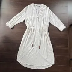 訳あり✴︎ ZARA ホワイト アイボリー シャツワンピース 長袖