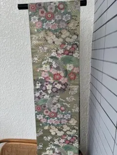 【中古】袋帯 レンタアップ 正絹振袖用六通袋帯 西陣織 金・アイボリー 中古】袋帯 レンタアップ 正絹振袖用六通袋帯 西陣織 金・アイボリー