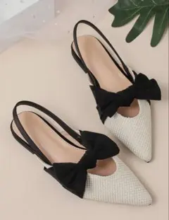 リボンバイカラーミュール