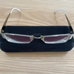 JINS シルバー スクエア型 メガネ(度あり)