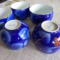 アンティーク有田焼　深川製　湯のみ 5客購入して55年~57年