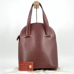 カルティエ マストライン トート ハンドバッグ 腕掛け ボルドー ワインレッド