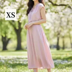 【美品】H&M ピンク ドローストリングネック ワンピース かわいい サイズXS