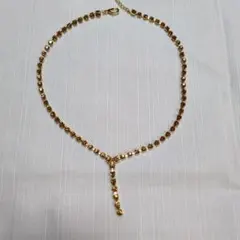 サ*ン様 美品 オレンジゴールド ラインストーン ネックレス
