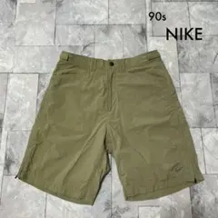 90s NIKE ショートパンツ ショーツ 裏地メッシュ ウエストベロクロ調節