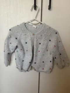 H&M ドット柄カーディガン 9M グレー　74cm
