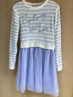 Mezzo Piano 160cm Ｌ　ニットワンピース　シフォンスカート