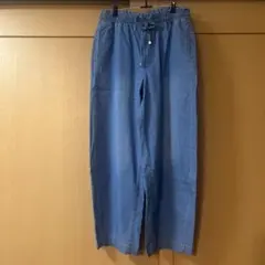 さらっと快適 冷感カーブデニムパンツ ブルーのサムネイル