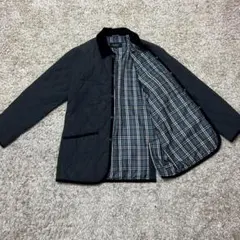 美品 希少L バーバリーブラックレーベル キルティングコート ノバチェック 黒