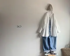 SO ‧̍̊·̊ オックス　綿　チュニック　ロングシャツ　ゆったり ワイド　白　春夏