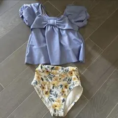 プティマイン　ひまわりフリル水着100