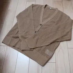 UNIQLO カーディガン 160 ベージュ　ブラウン