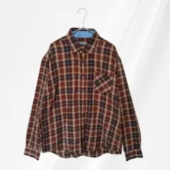 美品✧Mr.Junko メンズボタンダウン ネルシャツ チェック柄ブラウンL