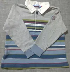 ファミリア ポロシャツ 100cm グレー/ストライプ