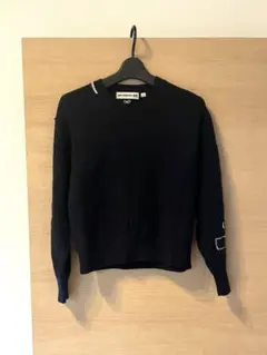 ユニクロ アニヤハインドマーチ プレミアムラムクルーネックセーター　ネイビー